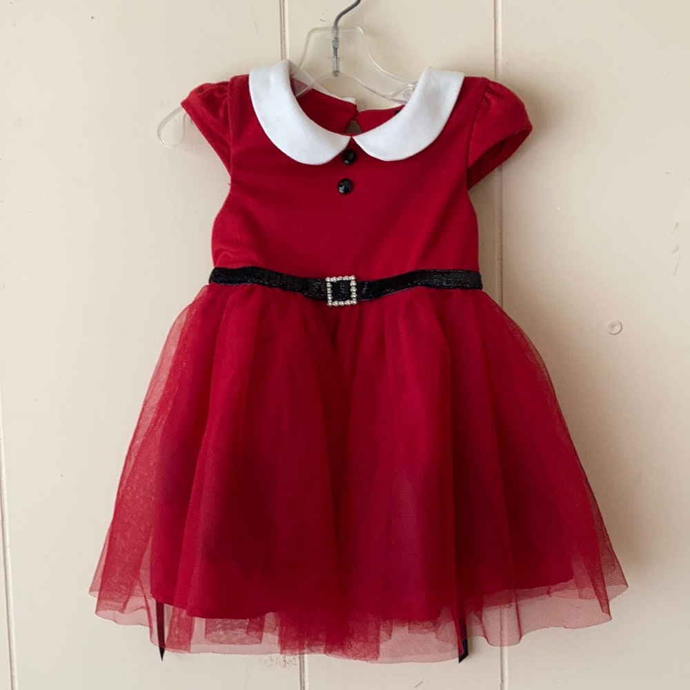 Zunie Short Sleeve Tulle Santa Dress 3T